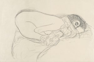 Semi-Nude Leaning Forward (Preparatory Work for the Painting Leda)